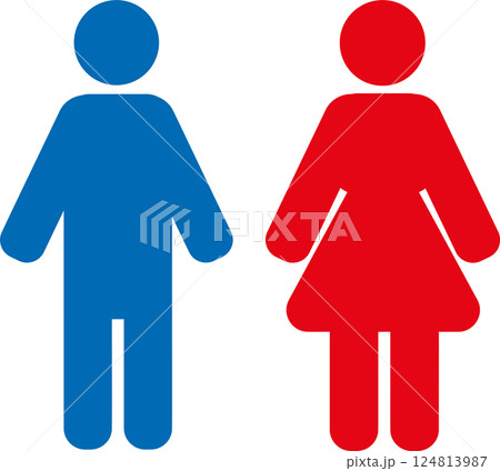 人物ピクトグラム 直立シルエット アイコン 全身 トイレマーク 人物ピクトグラム 直立シルエット アイコン 全身 トイレマーク 124813987