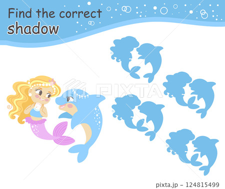 Find the correct shadow mermaid game for children Find the correct shadow mermaid game for children 124815499