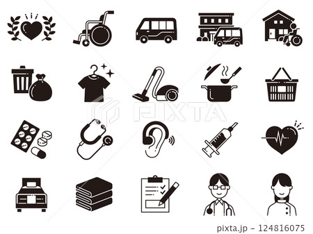 介護福祉アイコン02　Care and Welfare icons 124816075
