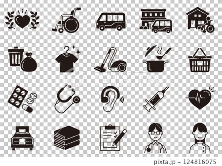 介護福祉アイコン02　Care and Welfare icons 124816075