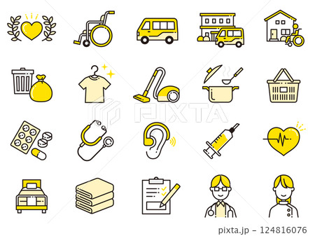 介護福祉アイコン03　Care and Welfare icons 124816076