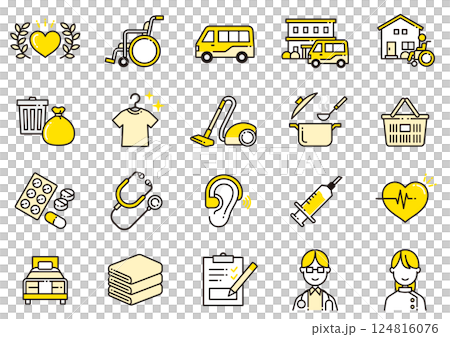 介護福祉アイコン03　Care and Welfare icons 124816076