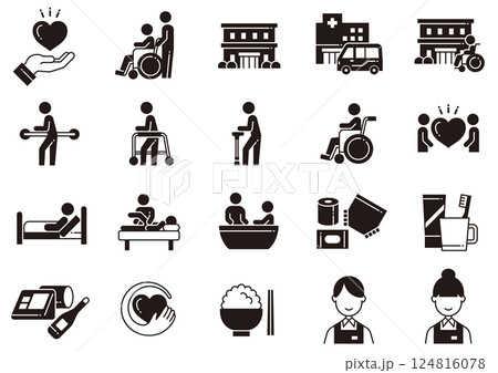 介護福祉アイコン05　Care and Welfare icons 124816078