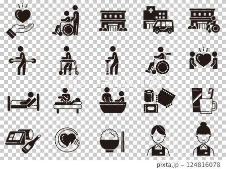 介護福祉アイコン05　Care and Welfare icons 124816078