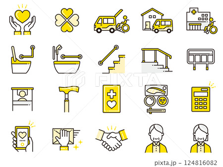 介護福祉アイコン09 Care and Welfare icons 介護福祉アイコン09 Care and Welfare icons 124816082