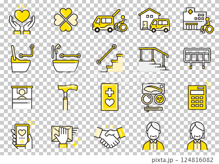 介護福祉アイコン09 Care and Welfare icons 介護福祉アイコン09 Care and Welfare icons 124816082