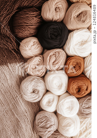 A Vibrant and Colorful Yarn Collection Ideal for All Your Creative Craft Projects and Ideas Mocha Mousse colored 124816489