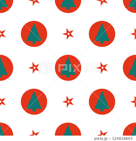A pattern of red and green Christmas trees and stars A pattern of red and green Christmas trees and stars 124816603