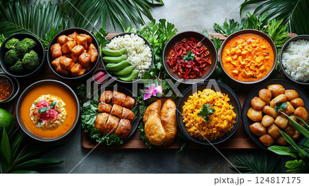 Colorful Malaysian dishes prepared for holidays Federal Territory Day in Malaysia 124817175