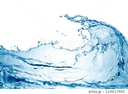 Water wave on white background 124817405