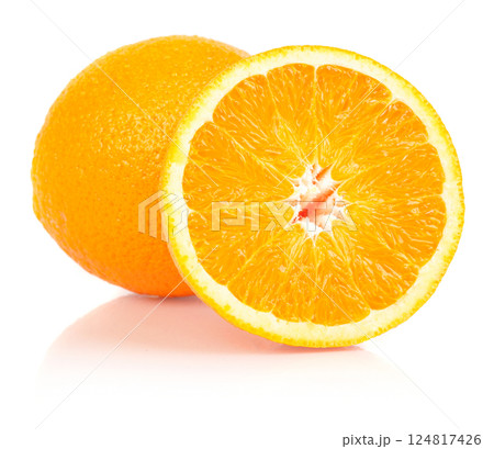 Orange fruit with orange slices 124817426