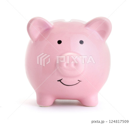 Pink piggy bank 124817509