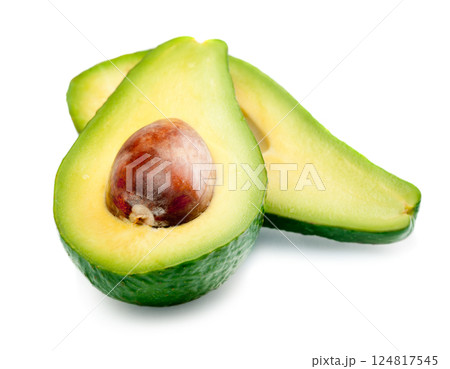 Avocado on white background Avocado on white background 124817545