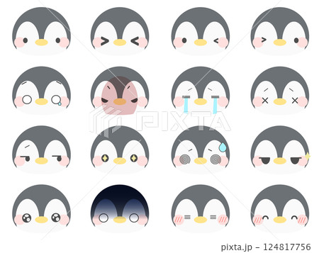 ペンギンいろんなお顔 124817756
