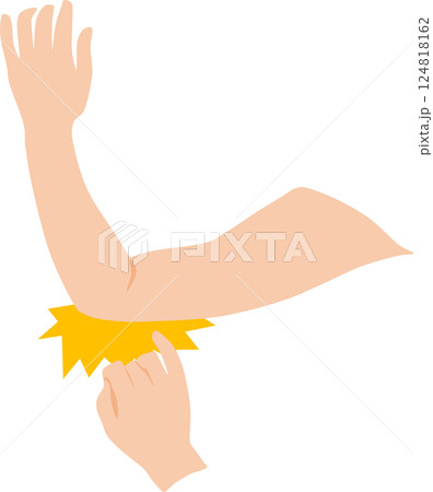 肘を小突くイラスト 124818162