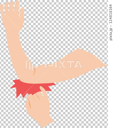 肘を小突くイラスト 肘を小突くイラスト 124818164