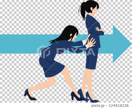 ナッジ理論のイラスト ナッジ理論のイラスト 124818236