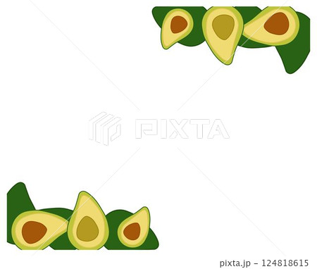 Avocado rectangle composition Frame. Avocado flat vector Background with Space for Text. Banner, poster, wrapping paper, sticker, print, modern textile design. Eat green Avocado rectangle composition Frame. Avocado flat vector Background with Space for Text. Banner, poster, wrapping paper, sticker, print, modern textile design. Eat green 124818615