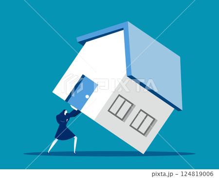 Problem solving, businesswomen struggling to move up housing 124819006