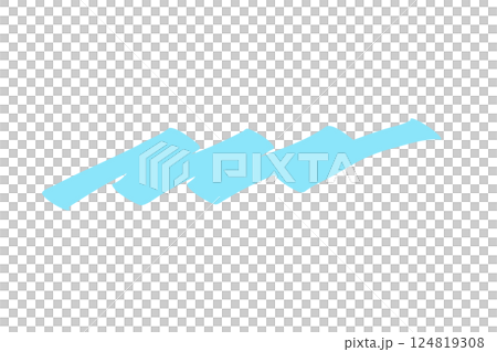 マーカーペンで描いたようなアンダーライン：水色 124819308