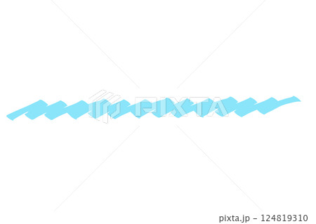 マーカーペンで描いたようなアンダーライン:水色 マーカーペンで描いたようなアンダーライン:水色 124819310