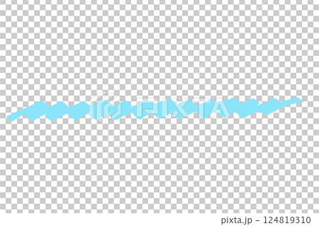 マーカーペンで描いたようなアンダーライン:水色 マーカーペンで描いたようなアンダーライン:水色 124819310