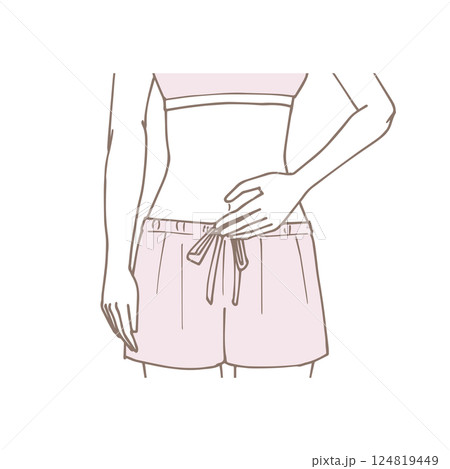 女性のお腹のアップイラスト 124819449