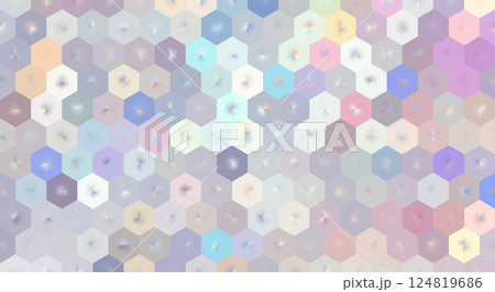 Soft pastel abstract background with 3D hexagonal pattern 124819686