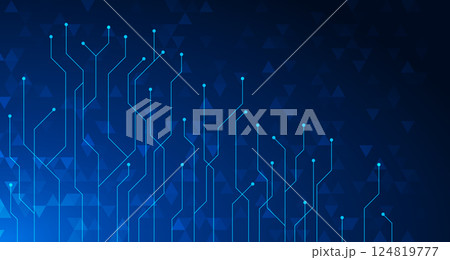 Abstract tech background with blue digital line pattern and futuristic circuit design. AI data Abstract tech background with blue digital line pattern and futuristic circuit design. AI data 124819777