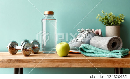 エクササイズと健康管理 124820485