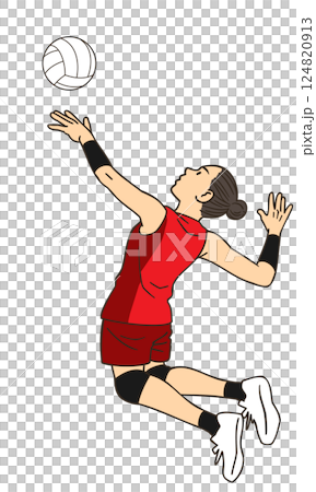女排球員即將扣球 女排球員即將扣球 124820913