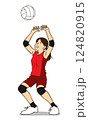 トスを上げる女子バレーボール選手 124820915