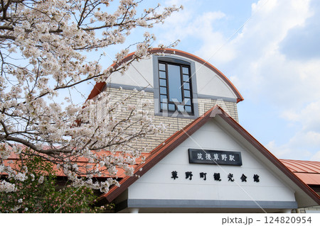 桜咲く久大本線／筑後草野駅（JR九州） 124820954