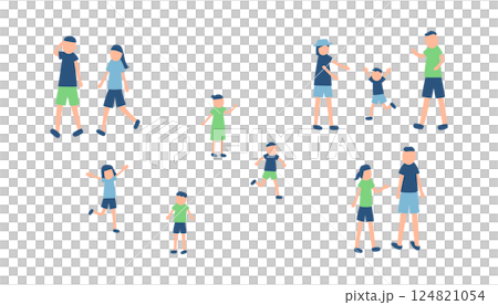 Illustration of people enjoying summer Illustration of people enjoying summer 124821054