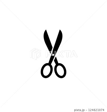 Modern black scissors vector icon for versatile use 124821074