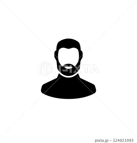 Stylized male avatar with beard for digital identity Stylized male avatar with beard for digital identity 124821093