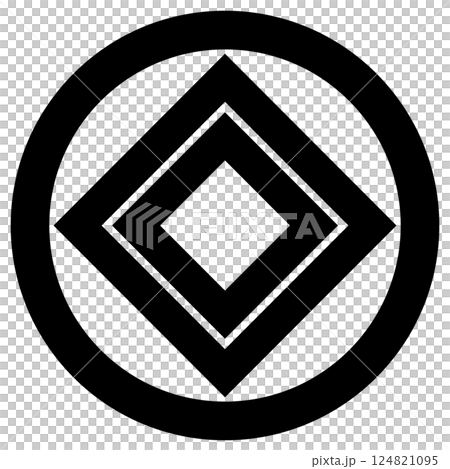 This is the family crest. It is a circle with a nested box at the corner. This is the family crest. It is a circle with a nested box at the corner. 124821095