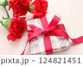 カーネーションとプレゼント 124821451