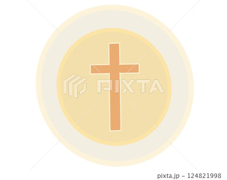 金色の十字架が光るイラスト 金色の十字架が光るイラスト 124821998