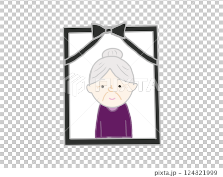 葬禮肖像中的一位老年婦女的插圖 124821999