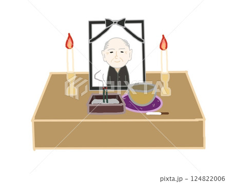 葬式の時の祭壇と法具 124822006