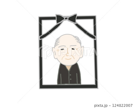 高齢者の男性の遺影のイラスト 124822007