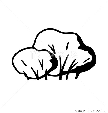 Stylized bush with leaves. Natural summer or spring image. 124822187