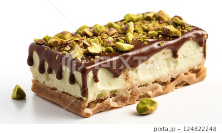 Chocolate bars isolated on white background. Dubai chocolate. 124822248
