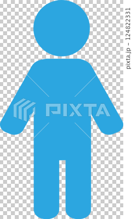 人像形圖兒童直立剪影圖示全身 124822331