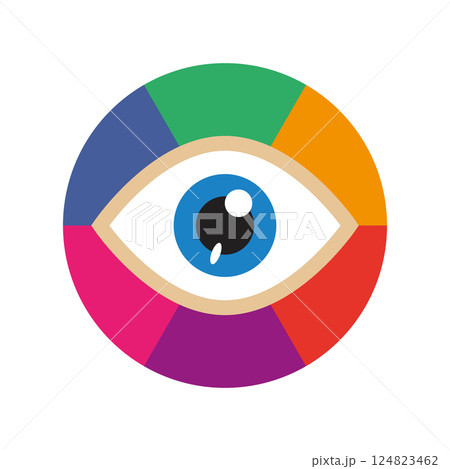 Eye inside colorful circle. Vector logo and...のイラスト素材 [124823462] - PIXTA