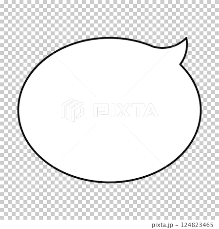 Simple speech bubble illustration, horizontal, oval Simple speech bubble illustration, horizontal, oval 124823465
