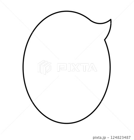 シンプルな吹き出しのイラスト　楕円形　縦長 124823487