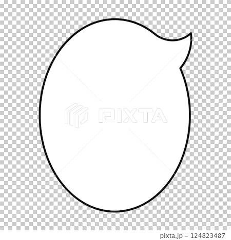 シンプルな吹き出しのイラスト　楕円形　縦長 124823487