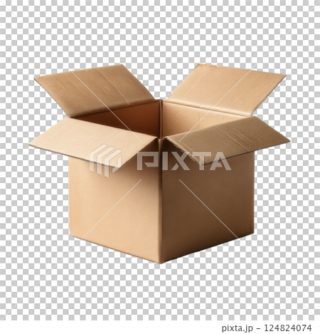 Open cardboard box isolated on white background 124824074